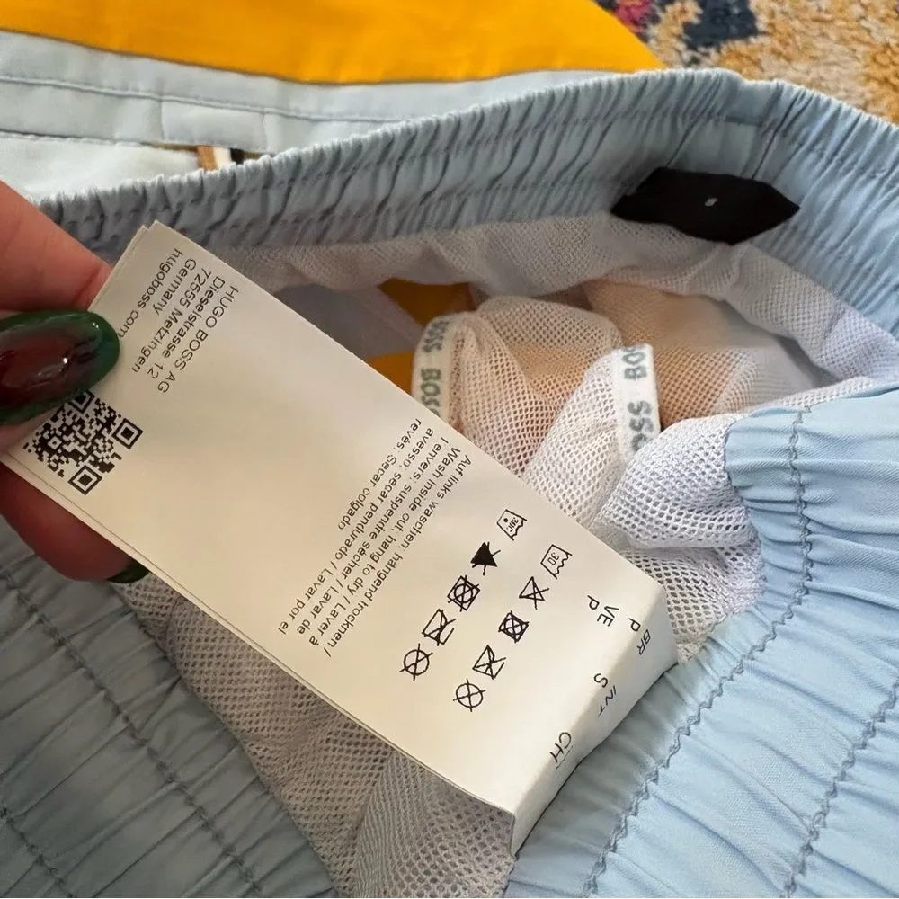 NEW HUGO BOSS men's coco swim shorts in open yellow Small
